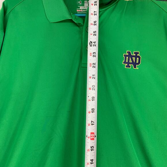 Men's Under Armour Green Notre Dame Fighting Irish Wordmark T2 Polo Size 2XL - Picture 3 of 15